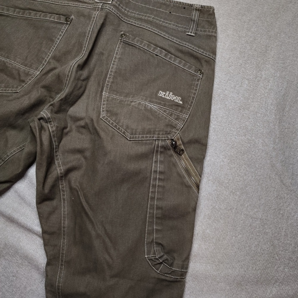 Kuhl Pants Mens The Law 34x32 Vintage Patina Dye Cargo Dark Khaki Brown Full Fit - Picture 6 of 11